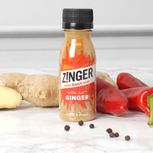 Organic Extra Hot Ginger Zinger with ingredients