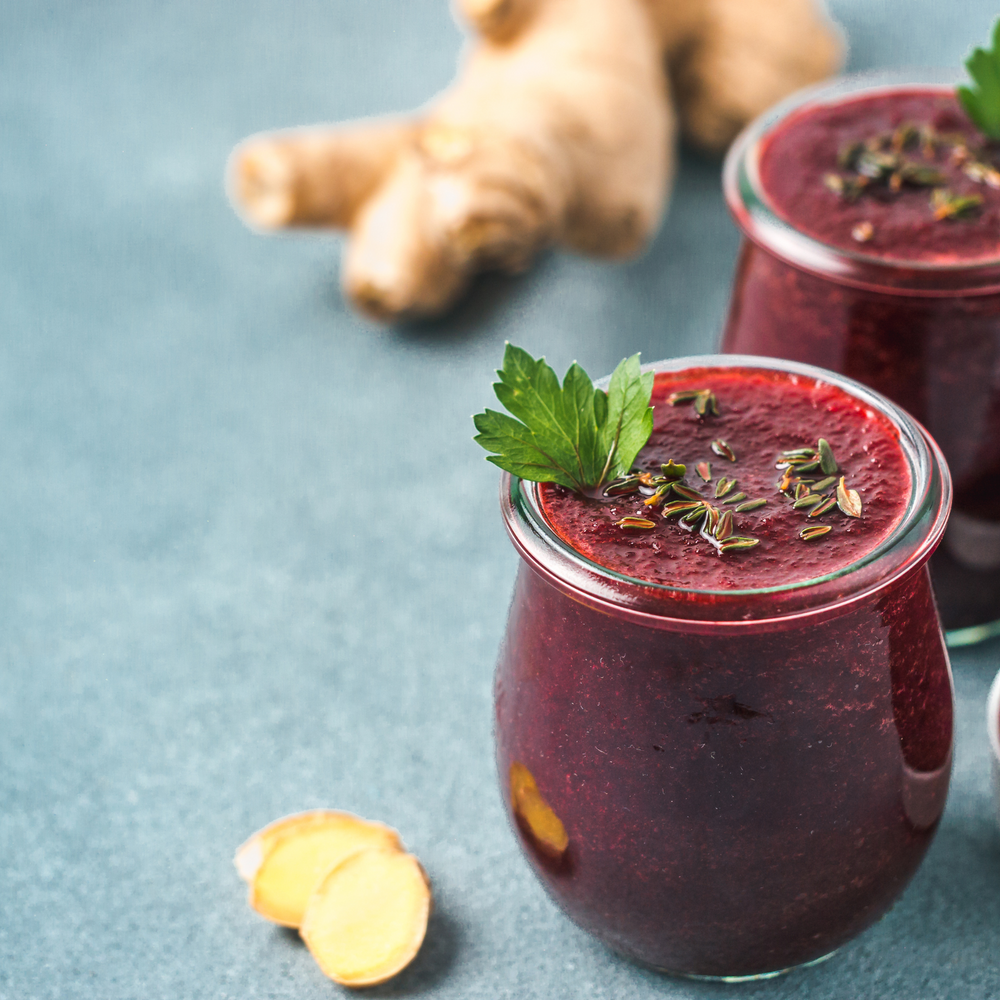 
                  
                    Beetroot Juice Shot in a glass
                  
                