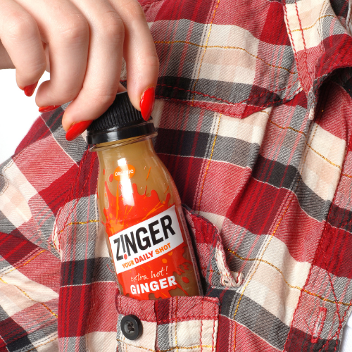 
                  
                    Organic Extra Hot Ginger shot in a pocket
                  
                