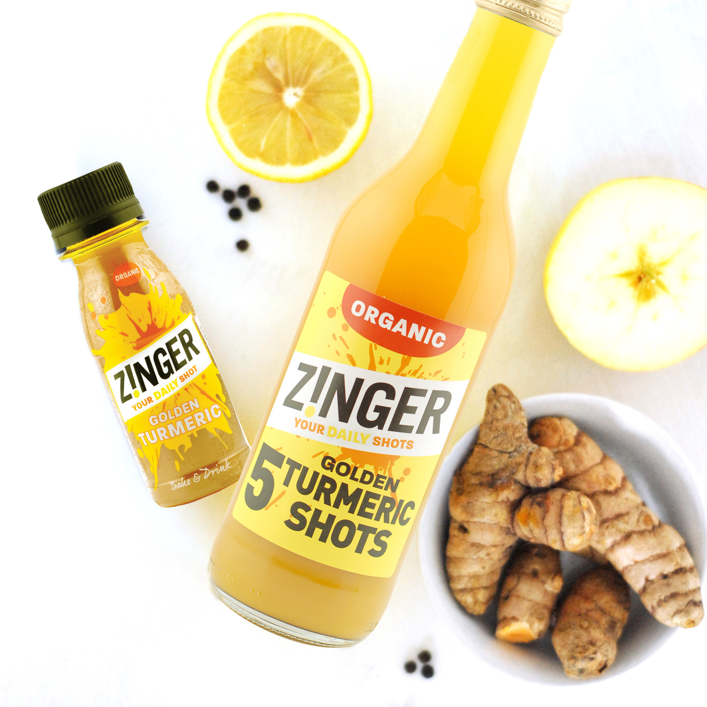 
                  
                    Organic Turmeric Zinger Shot Dosing Bottle - 5 shots per bottle (6 x 330ml)
                  
                