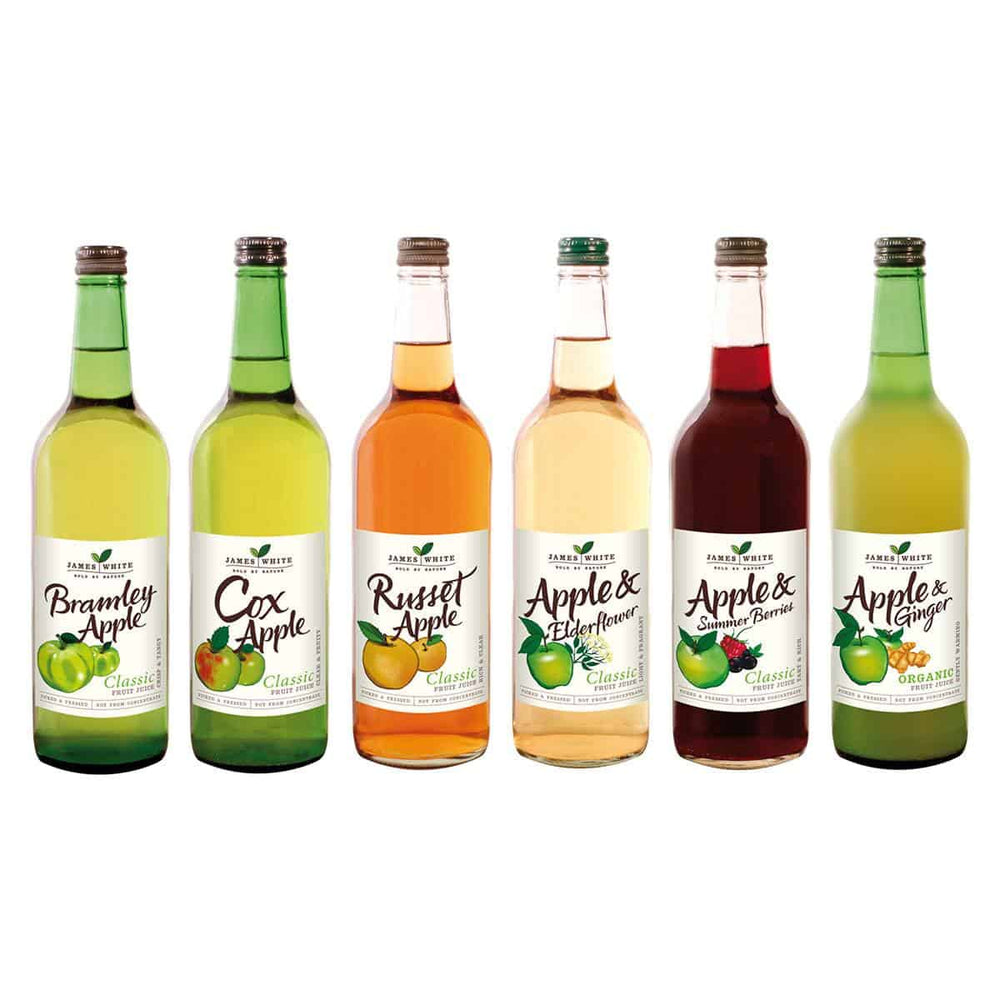 James White apple juice range in glass