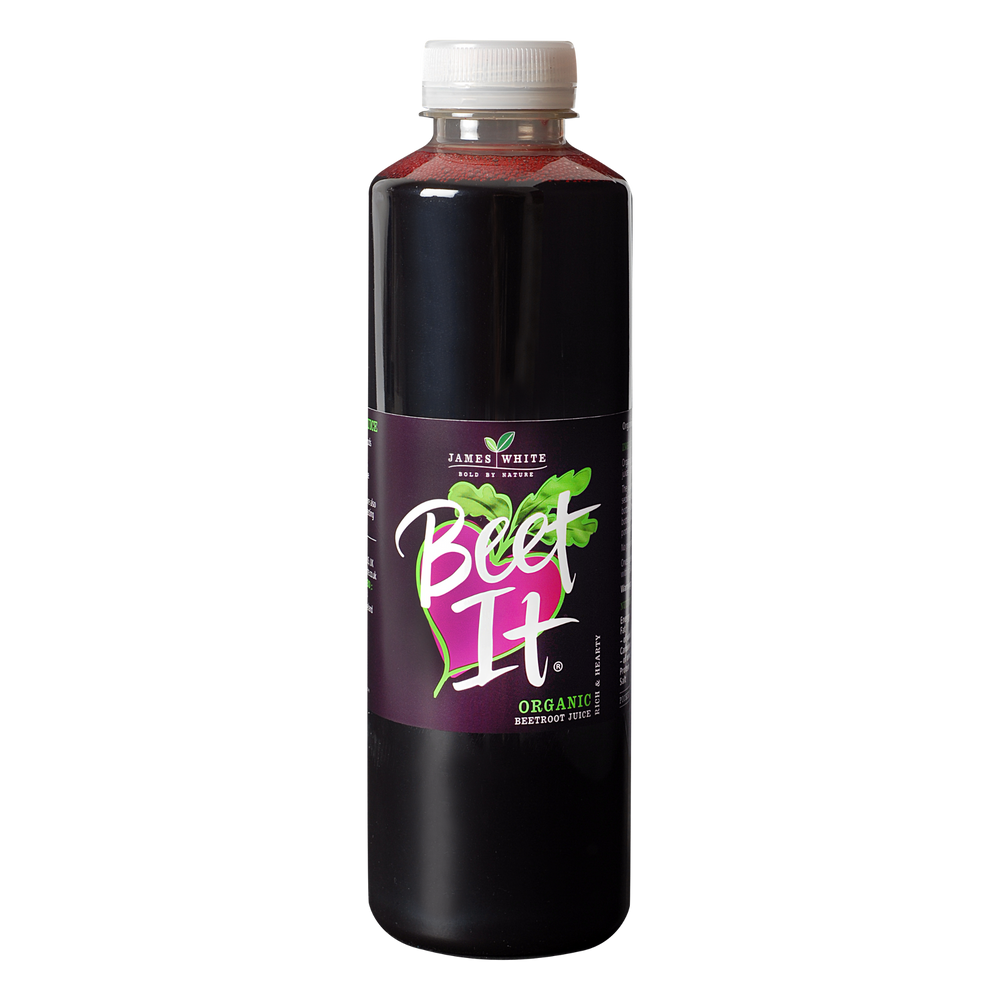 Beet It Organic 750ml recycled plastic bottle front of pack