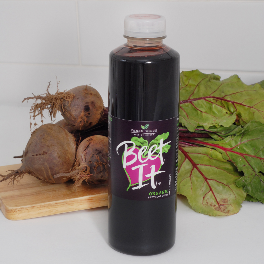 
                  
                    Beet It Organic Juice in a 750ml recycled plastic bottle
                  
                